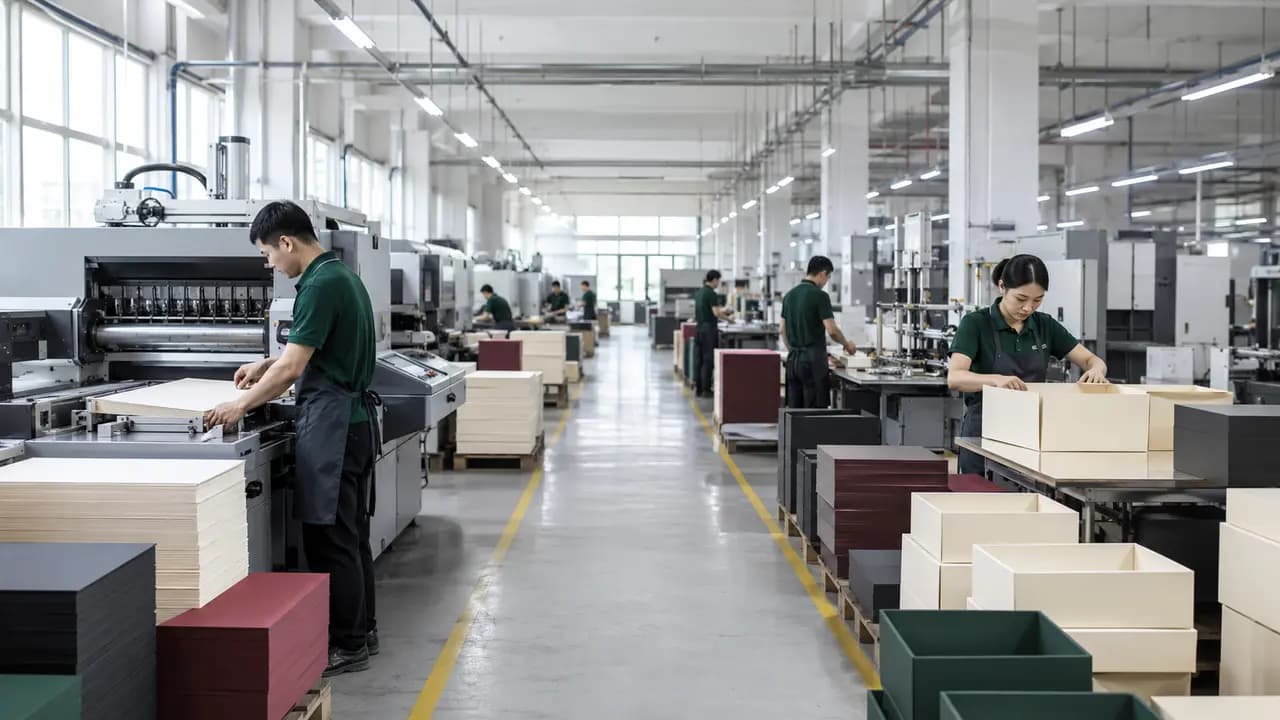 Unbranded packaging production line prepared as a factory tour video cover